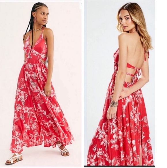 Free People Dresses & Skirts - Free People Lille Printed Tie Back Maxi